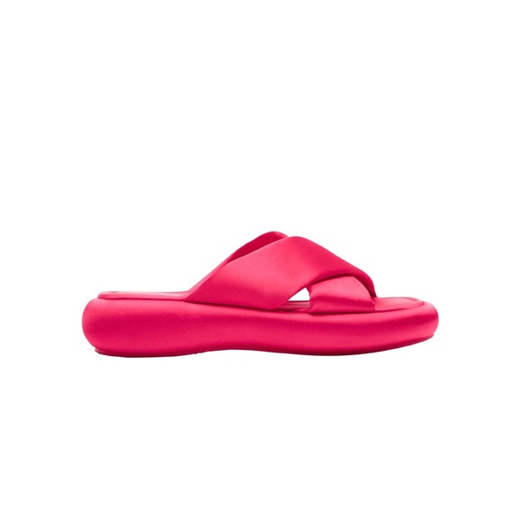 NWT ZARA fuscia criss cross satin flat sandals 37/6.5 - Picture 11 of 12